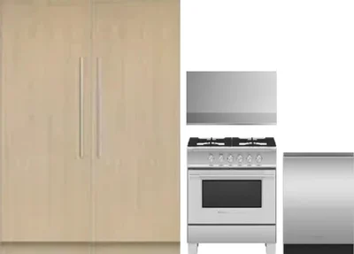 5 Piece Package Includes Refrigerator, Freezer, Range, Hood And Dishwasher
